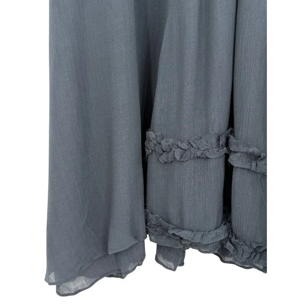 RARE Vtg NWT Free People Gray Lace Crochet Maxi Slip Dress | Whimsigoth Boho M - Picture 5 of 16